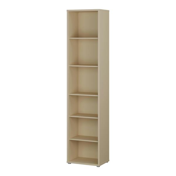 Furniture To Go Alice Springs Tall Narrow Bookcase with 5 Shelves in Butter Yellow