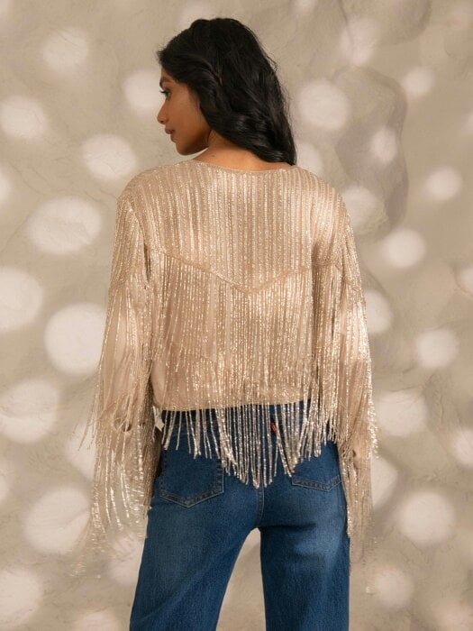Rose & Nancy Scarlett Jacket Ivory and Soft Pearl
