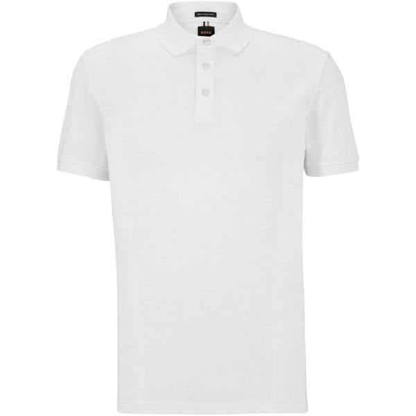 Boss Mens Regular Short-Sleeved Polo Shirt - White - 