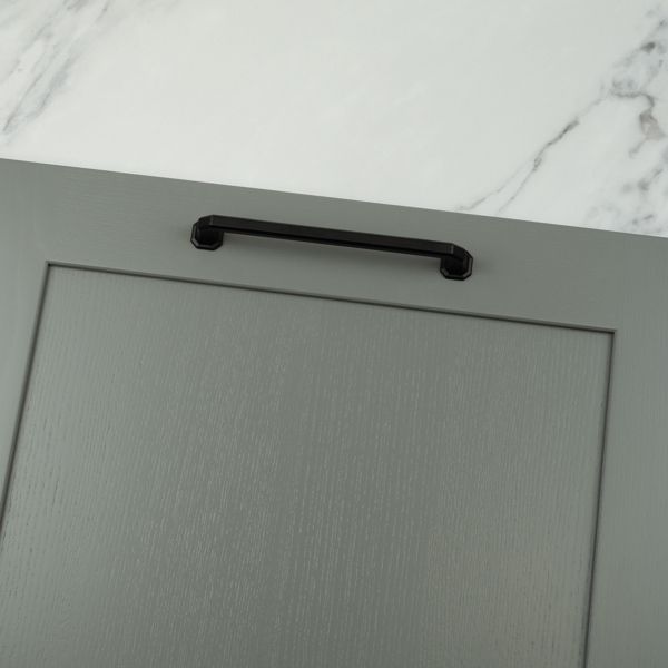Handle & Home Matt Black Octagonal Cabinet Handles & Coordinating Knob