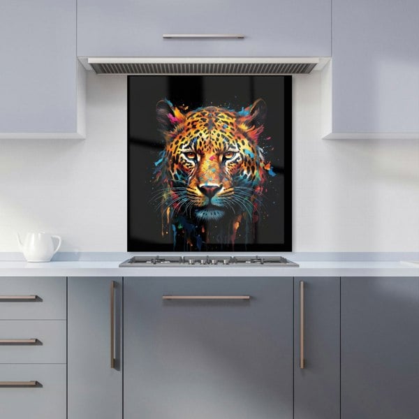 Warren Reed - Designer Splashart Leopard Face Kitchen Splashback