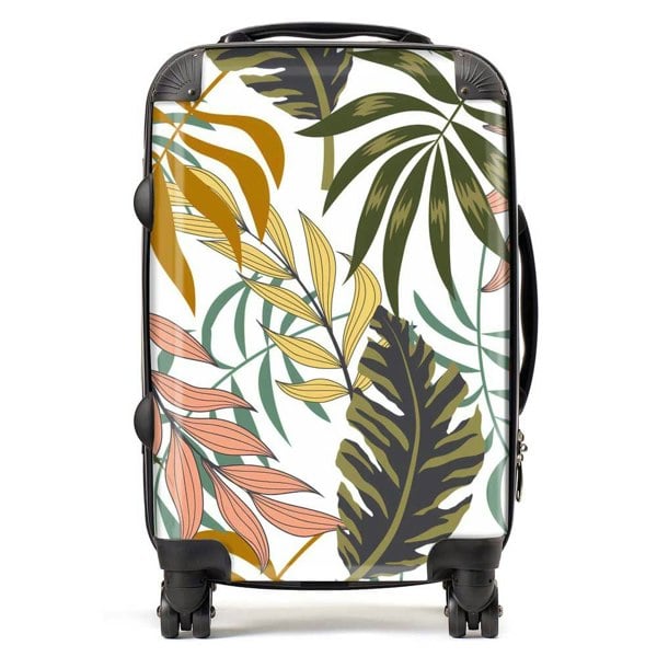 Warren Reed Tropical Leaves Suitcase