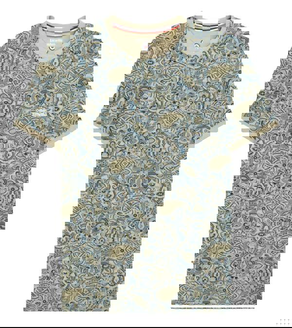 Lambretta Mens All Over Paisley Branded Retro Casual T-Shirt