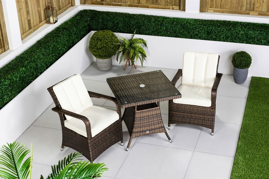 Giardino Arizona Rattan Garden Bistro Set Patio Table and Chairs