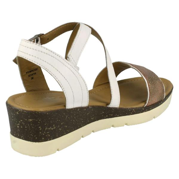 Padders Ladies Padders Wedge Heeled Sandals Primrose