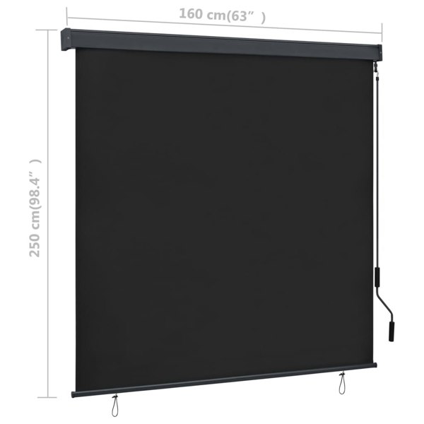 Berkfield Outdoor Roller Blind 160x250 cm Anthracite