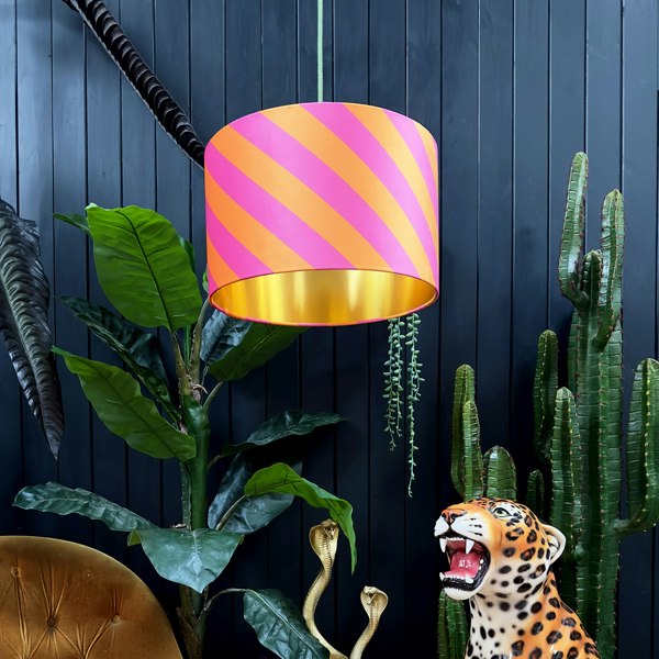 love frankie Helter skelter lampshade in Tutti Frutti with gold lining