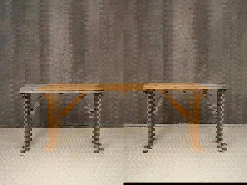 Hollies Wooden Garden Table – Rustic Finish Outdoor Picnic Dining Desk for Gardens, Patios, and Backyards