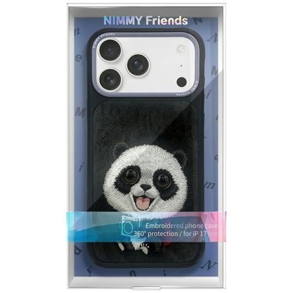 Nimmy Friends Nimmy Big Eye Cute Pet Travel Panda Case with MagSafe for iPhone 17 Pro 6.3" Black Grey - N-XDY-IP17-PRO-06-A