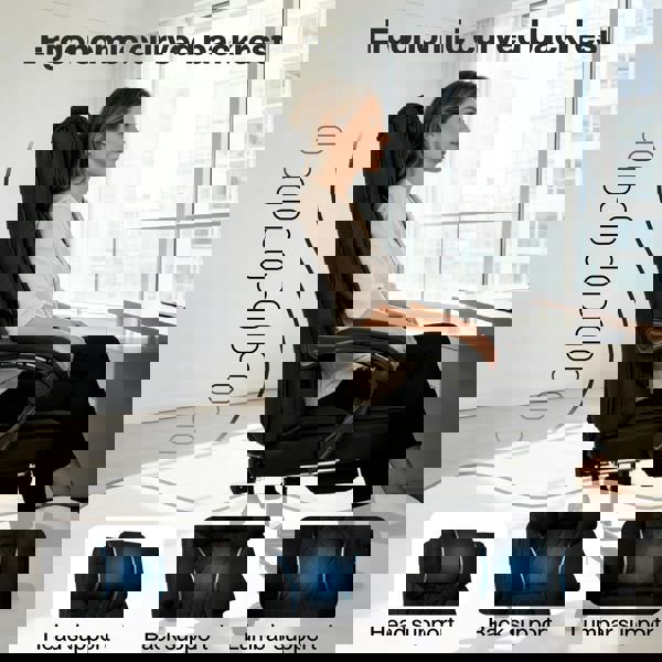 Levede Office Chair with Footrest Linen Fabric High Back Swivel 135° Reclining