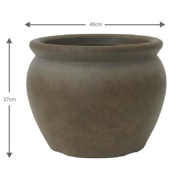 Verona Large Belly Plant Pot 48 x 37cm 43L – Vintage Brown