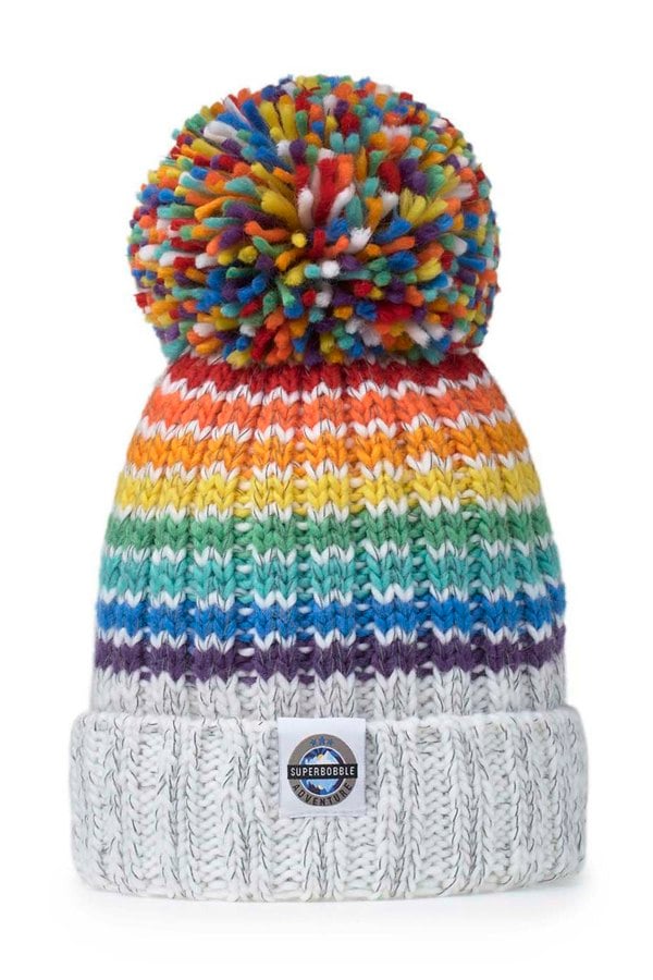 SuperBobble Reflective Beanie Bobble Hat - Glacier Rainbow