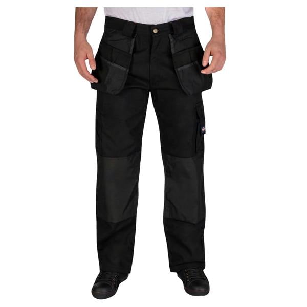 Lee Cooper Mens Holster Pocket Work Cargo Trousers - Black - 
