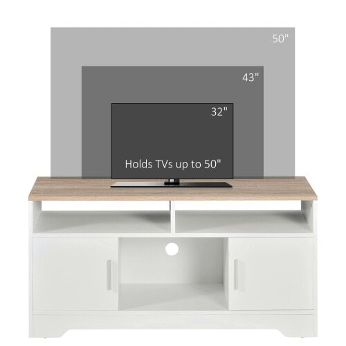Wyld Haus Tadori 105cm Vile Wooden White Modern TV Console 2 Doors and Open Shelves
