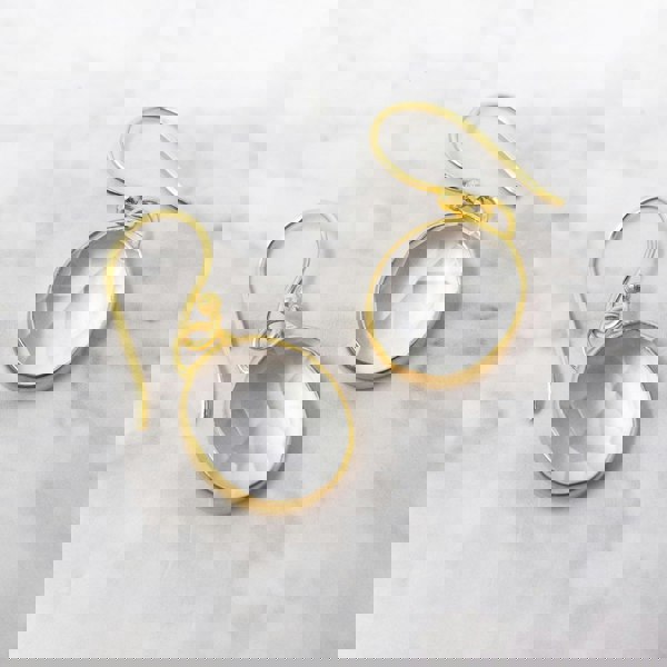 18ct Gold Plated White Topaz Wire Drop Earrings