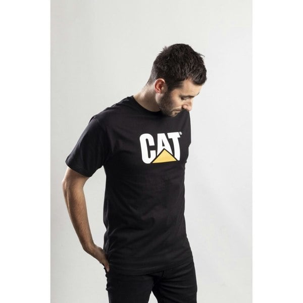 Caterpillar Trademark Logo Cotton Men's Black T-Shirt