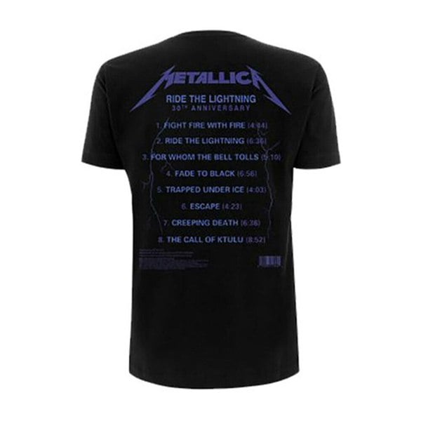 Metallica Unisex Adult Ride The Lightning Tracks T-Shirt - Black