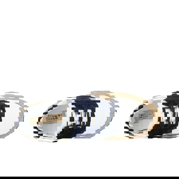 Embassy London San Francisco - Navy & White & Cream - Men's lace-up leather & suede trainer