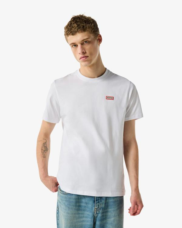 Hunter Red Label Essentials Mens Logo T-Shirt - Hunter White | CHO | Designer Mens Short Sleeve T-Shirts