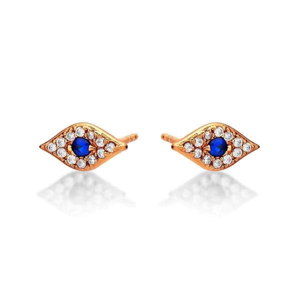 Rose Gold Evil Eye Stud Earrings for Women - namana.london