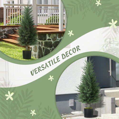 Wyld Haus Lusa Set Of 2 Outdoor Artificial Cypress Trees H8 90cm With UV Resistant Finish
