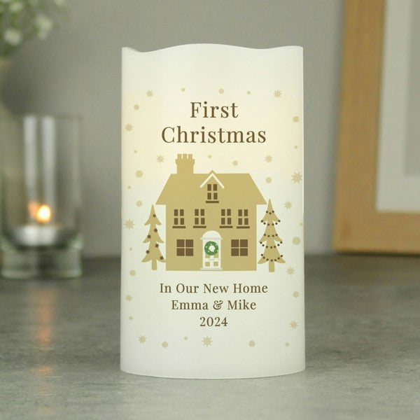 Personalised Memento Company Personalised Festive Village LED Candle