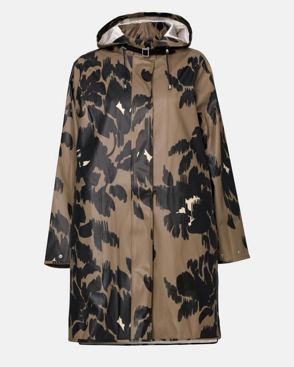 Ilse Jacobsen Rain Print Womens A - Line Rubberised Raincoat - Floral Decors 732 | CHO | Designer Womens Rain Coats
