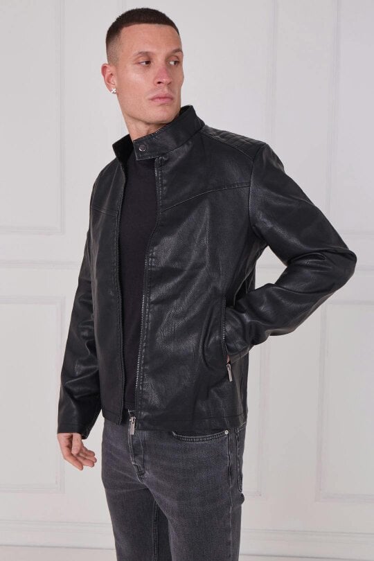 Men's PU Leather Zip Jacket