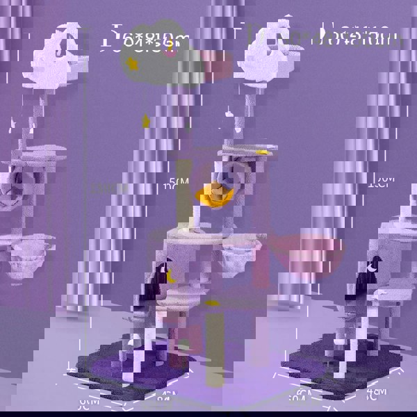 Díaz Cat Climber, Cat Tree, Coral Fleece, Purple-Weilai Concept-Weilai Concept