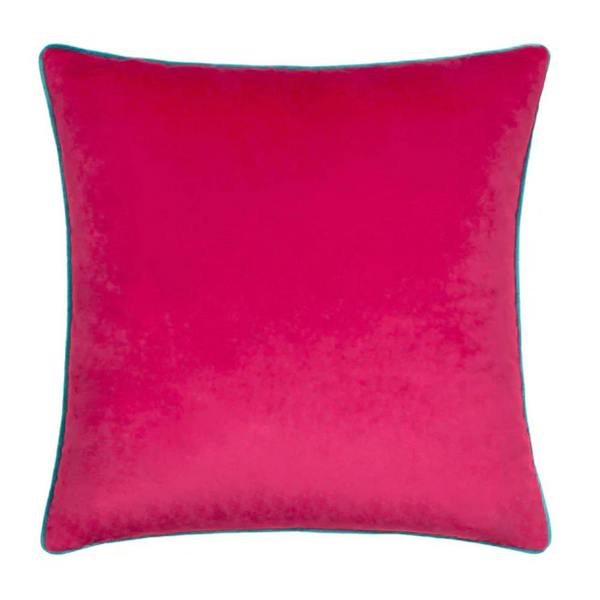 Furn Meridian Velvet Cushion Cover - Raspberry/Teal - 