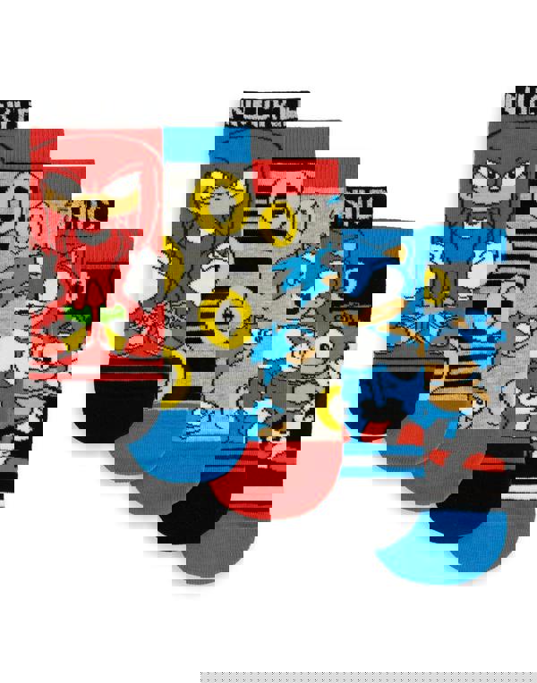 Sonic the Hedgehog Boys Blue Sonic & Knuckles Calf Socks Set of 5