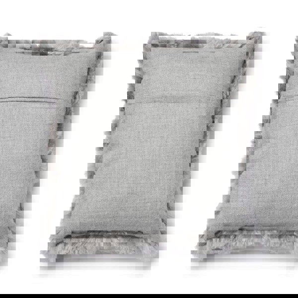 Alpaca Cushion | Long Wool Light Grey