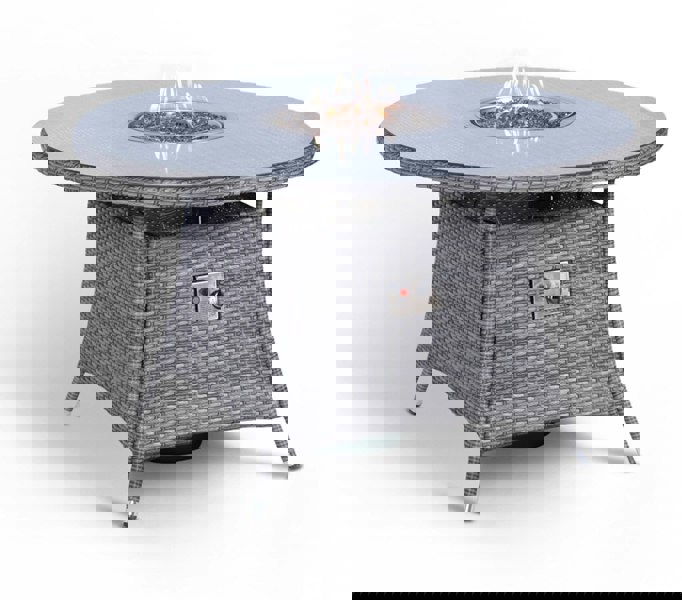 Giardino Fire Pit 4 Seater Round Rattan Dining Table