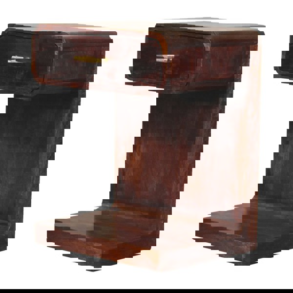 Artisan Furniture Solid Wood Chestnut T-Bar Rounded Bedside Table