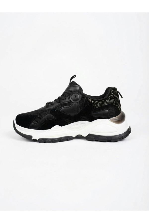 Ivy Studded Chunky Trainers - Black