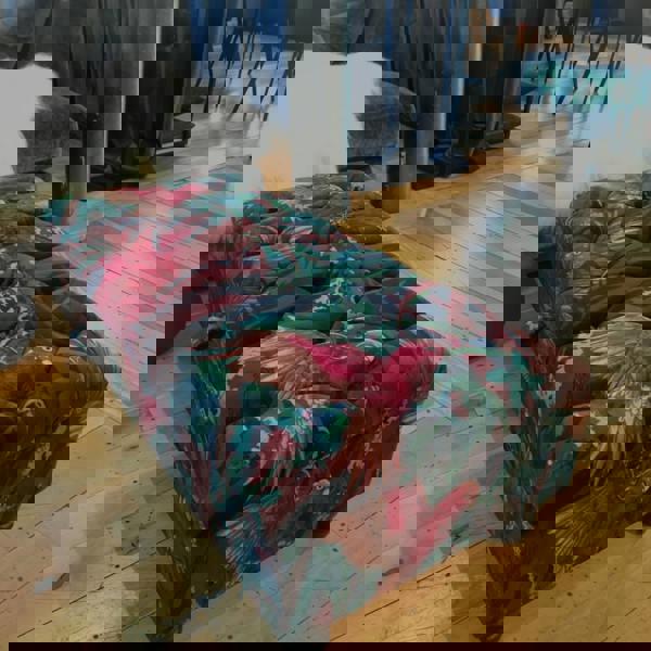 Rectangular handmade footstool with hidden storage UK
