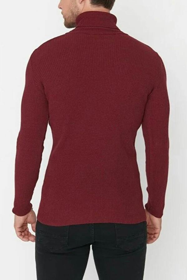 WOVCOR Slim Fit Turtleneck Ribbed Knit Men's Sweater