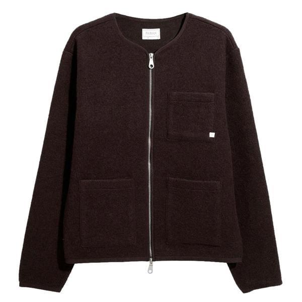 Farah Tucker Wool Blend Collarless Zip Liner