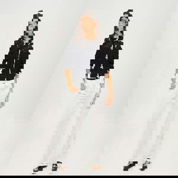 Brave Soul Black Loose Knit Collared Blouse - Black Image 3