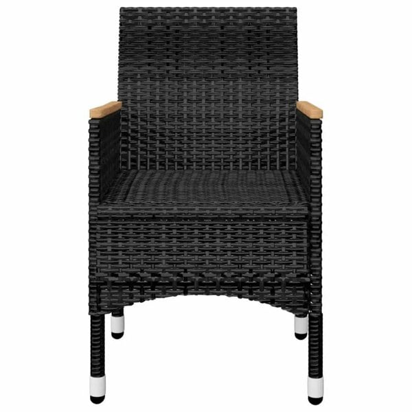 Berkfield 5 Piece Garden Dining Set with Cushions Black