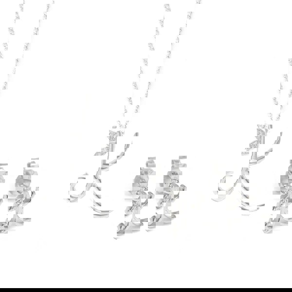 Say It With Winged Initial Earring Gift Set - Silver