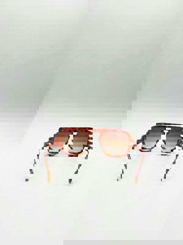 SVNX Retro Navigator Sunglasses in Burnt Rust