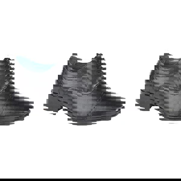 Roamers Mens 4 Eyelet Punched Cap Leather Oxford Shoes - Black