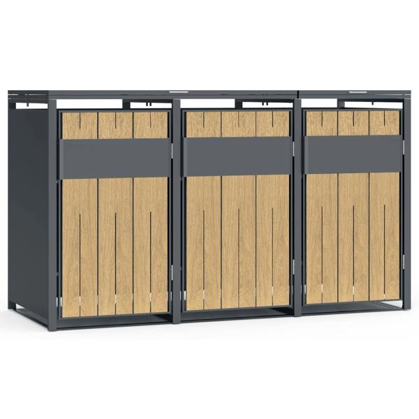 Phoenix Safe Phoenix GB3300AW Outdoor Triple Wheelie Bin Store for 3 x 240L Bins in Oak Effect