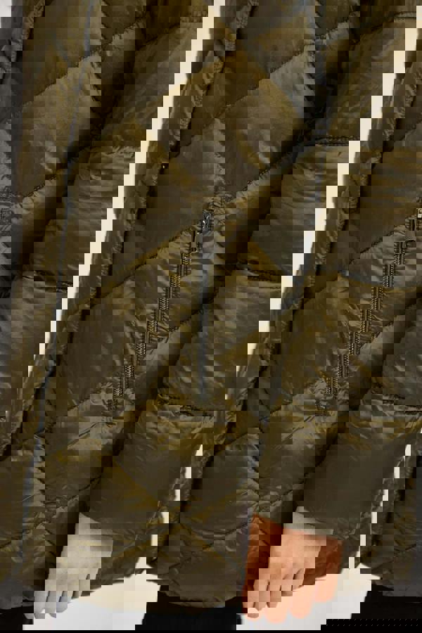 Mudflower Diamond Quilted Jacket With Adjustable Hood