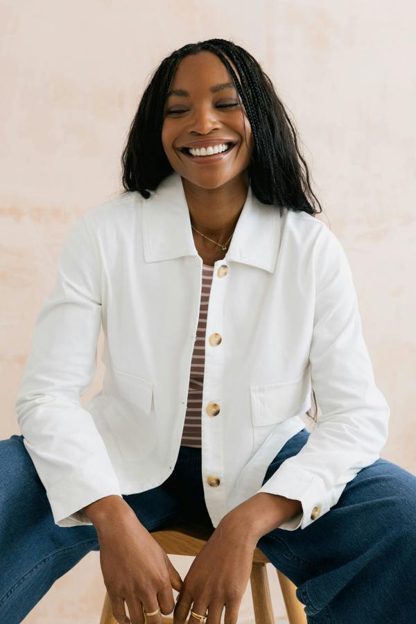 Lily & Me Effie Stretch Cotton Twill Jacket White