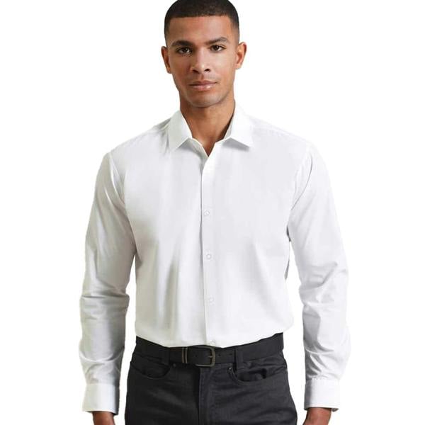 Premier Mens Supreme Poplin Formal Shirt - White
