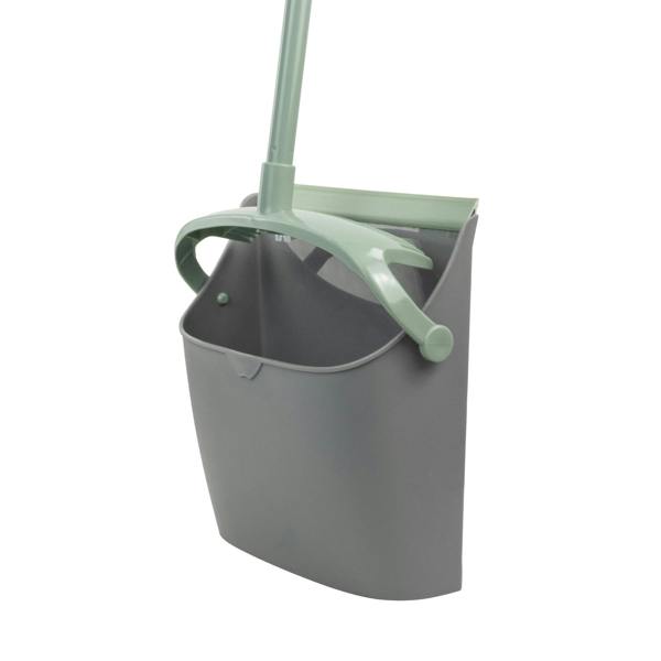 JVL Long Handle Lobby Dust Pan And Brush Set - Grey
