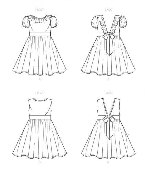 New Look Sewing Pattern 6726, Dresses for Baby, Kids, A (1/2-1-2-3-4-5-6-7-8) - Easy