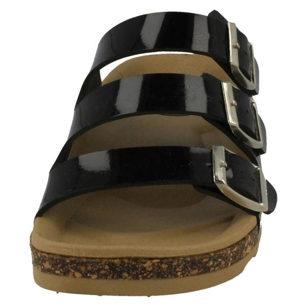 Spot On Ladies Spot On Three Buckle Mules